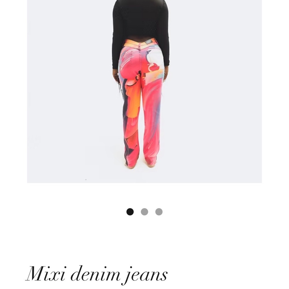 Ekhator Label Mixi Colorful Abstract Denim Jeans